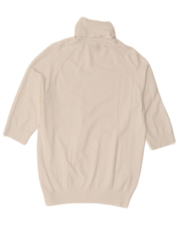 Maglione Zara da donna con collo alto e maniche a 3/4 UK 14 grande bianco