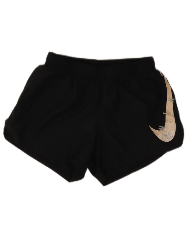 Pantaloncini sportivi Nike Dri Fit Graphic da donna UK 8 piccoli neri
