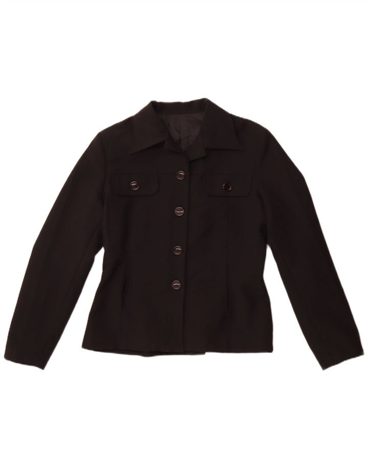 Giacca blazer vintage da donna a 4 bottoni IT 44 poliestere nero medio