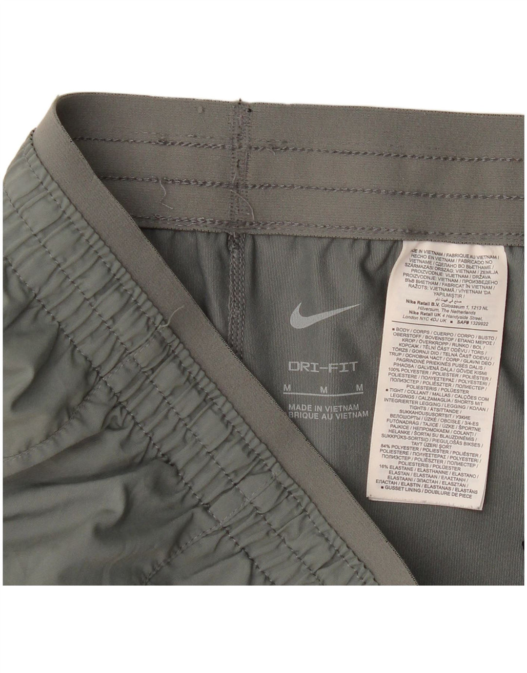 Pantaloncini sportivi Nike Dri Fit da donna UK 14 Poliestere grigio medio