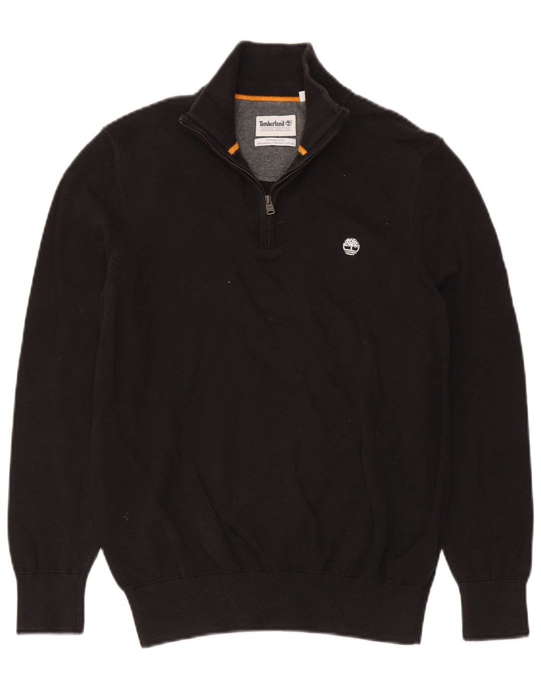 Timberland Maglione da uomo con zip e collo piccolo in cotone nero