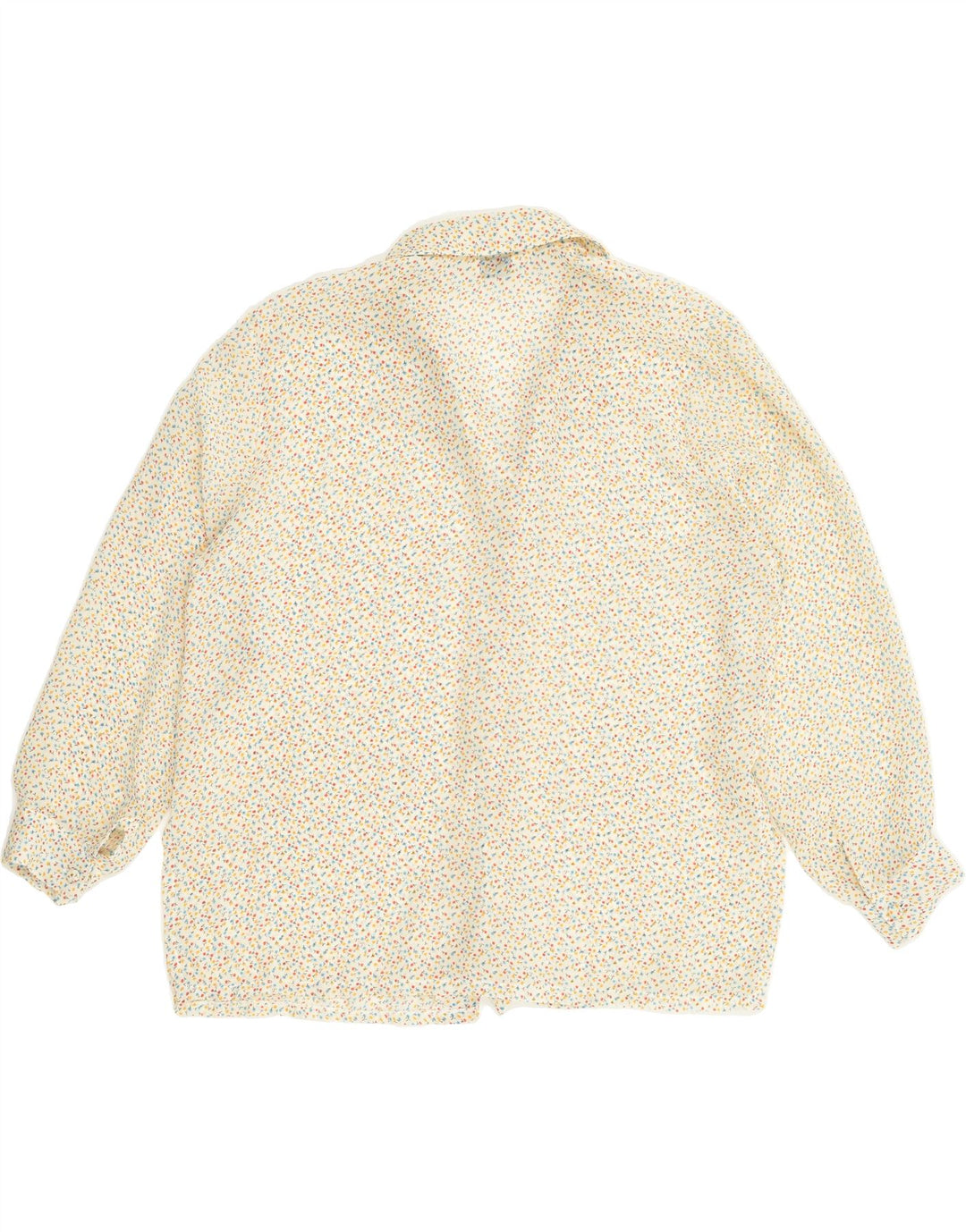 VINTAGE Womens See Through Shirt Blouse UK 16 Large Beige Floral | Vintage Vintage | Thrift | Second-Hand Vintage | Used Clothing | Messina Hembry 