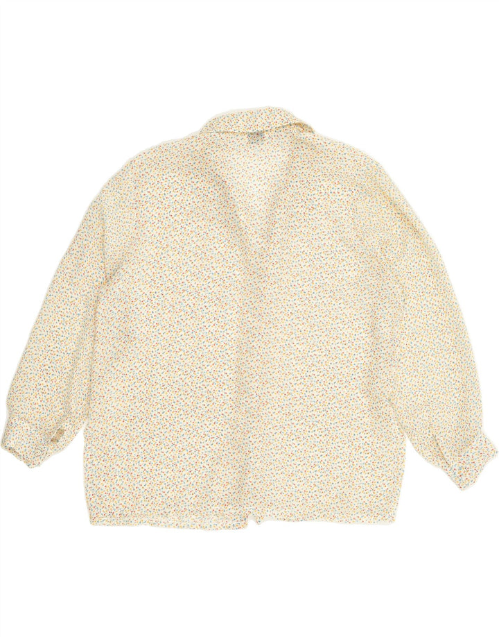 VINTAGE Womens See Through Shirt Blouse UK 16 Large Beige Floral | Vintage Vintage | Thrift | Second-Hand Vintage | Used Clothing | Messina Hembry 