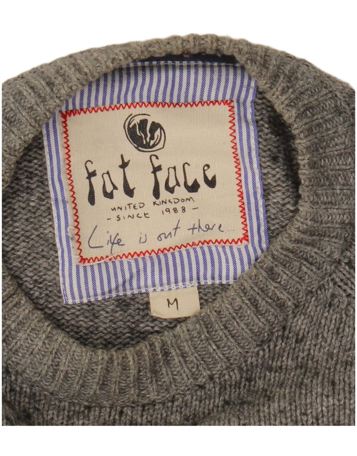 Maglione maglione girocollo da uomo Fat Face grigio medio a righe