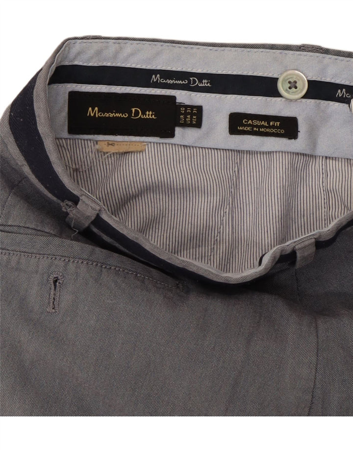 MASSIMO DUTTI Mens Casual Fit Chino Trousers EU 40 Medium W31 L30 Grey