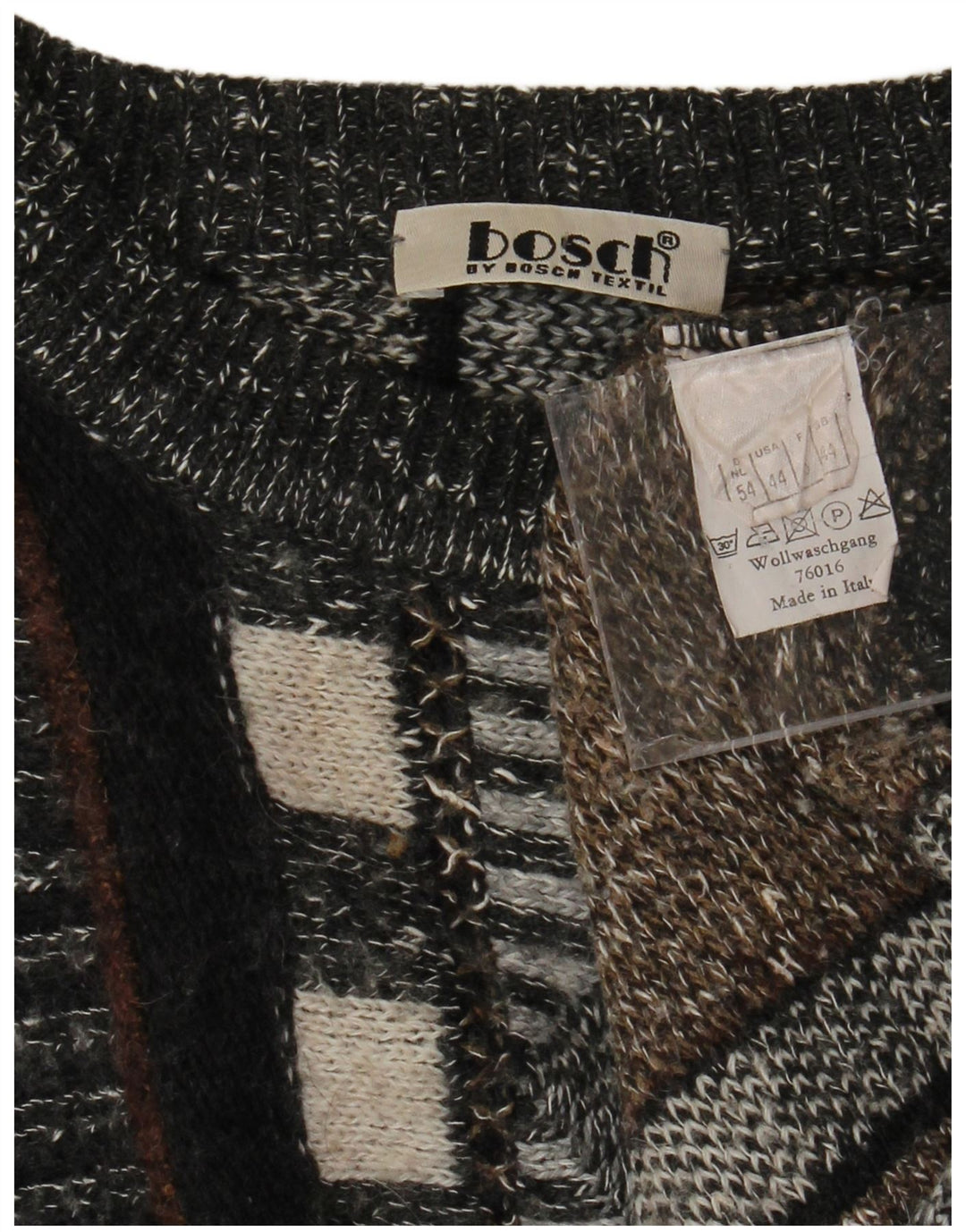 Maglione maglione girocollo da uomo VINTAGE UK 44 XL a righe multicolori