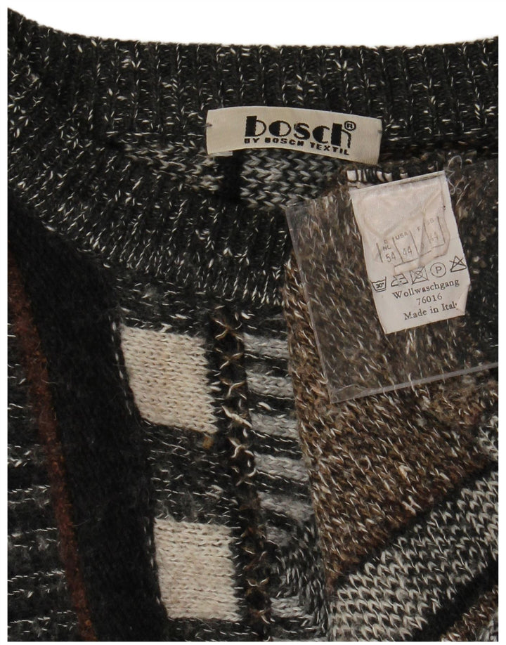 Maglione maglione girocollo da uomo VINTAGE UK 44 XL a righe multicolori