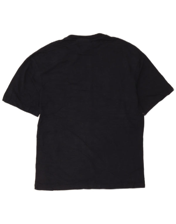 T-shirt grafica da uomo Zara Top Small in cotone blu navy