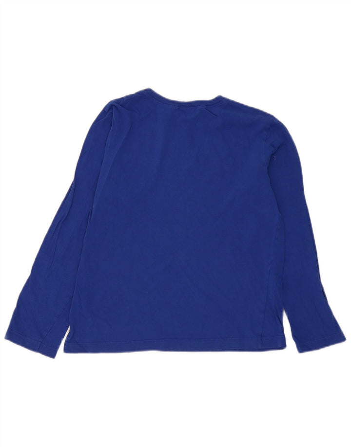 BENETTON Boys Graphic Top Long Sleeve 11-12 Years Blue Cotton