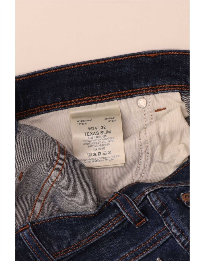 Jeans Wrangler Texas Slim da uomo W34 L32 in cotone blu