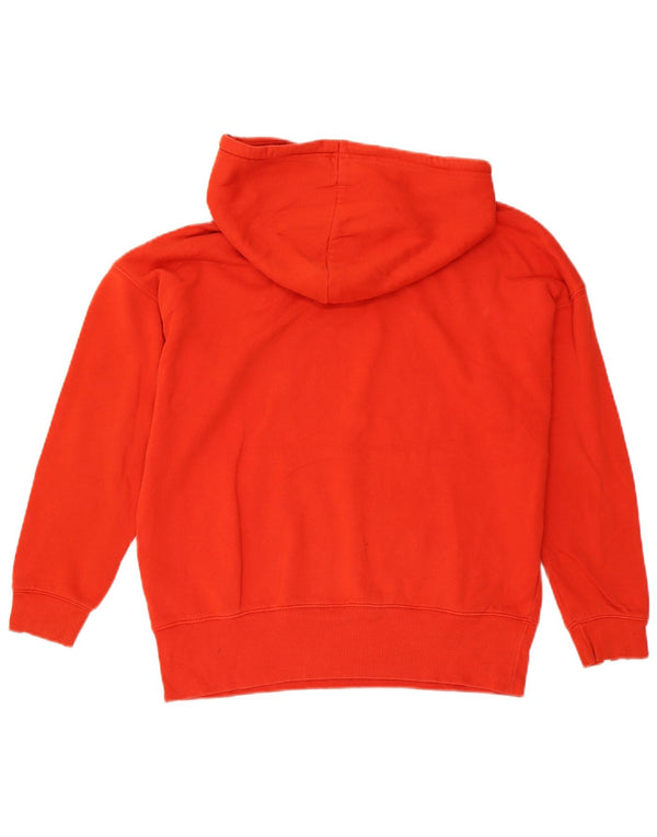 Felpa con cappuccio oversize grafica Adidas da donna UK 6 XS rosso cotone