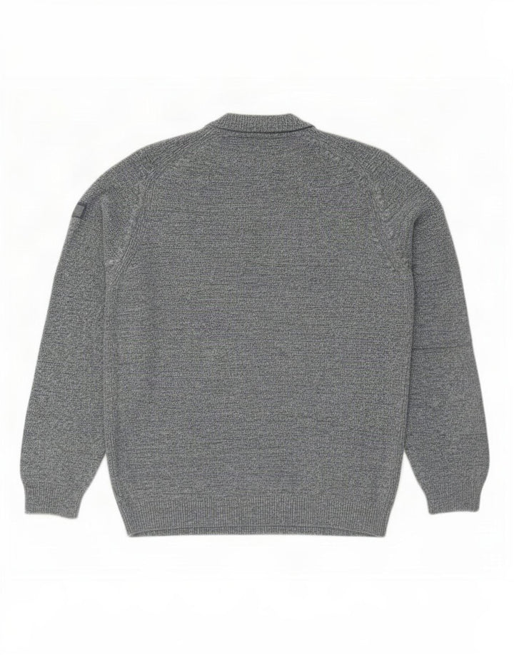 Maglione girocollo da uomo Camel Active, grande cotone screziato blu