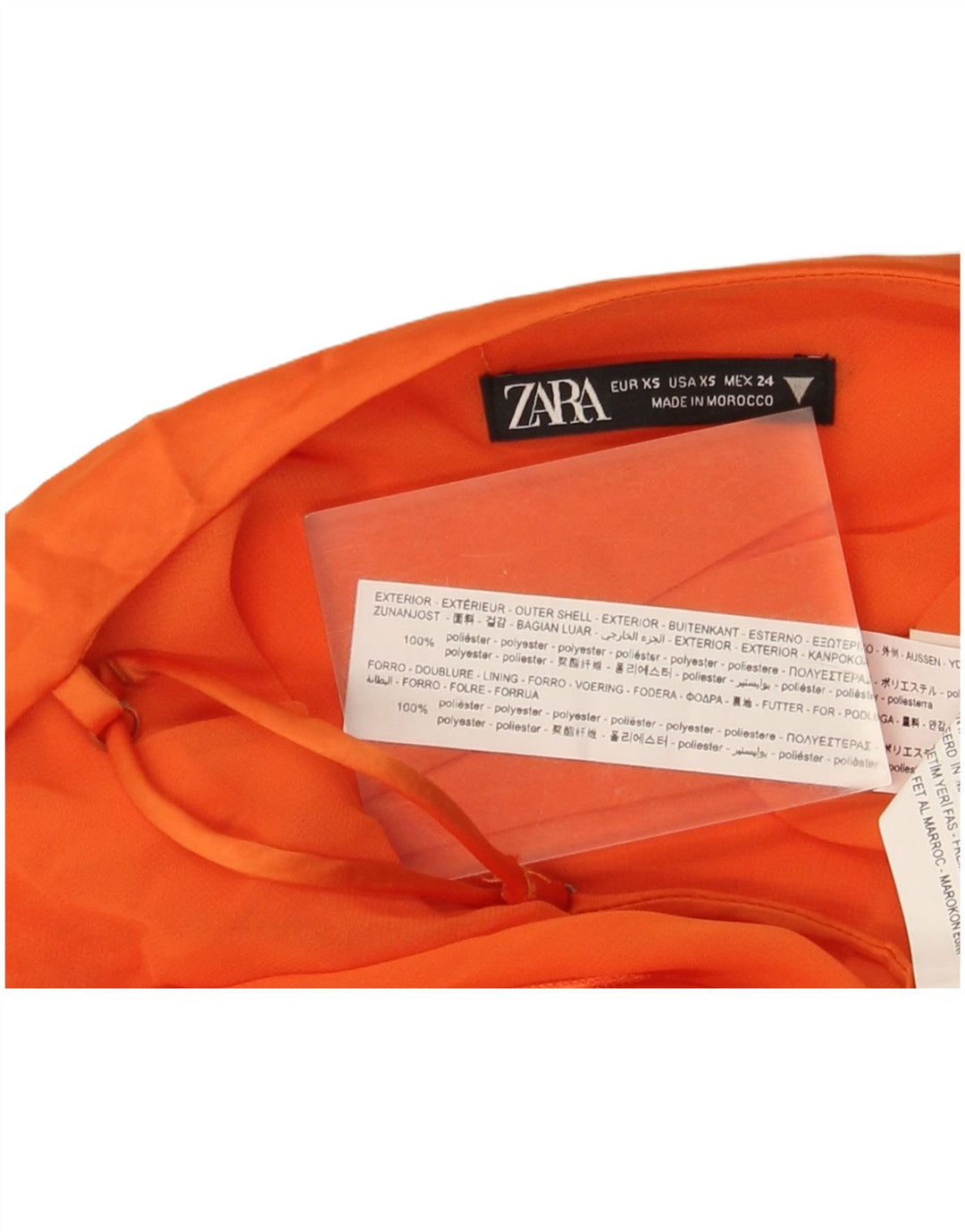 Abito sottoveste da donna Zara UK 4 XS arancione poliestere