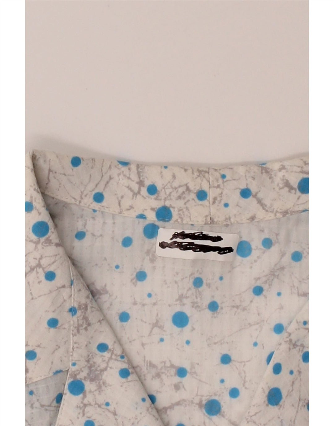 VINTAGE Womens Short Sleeve Shirt UK 18 XL White Spotted Polyester Vintage Vintage and Second-Hand Vintage from Messina Hembry 