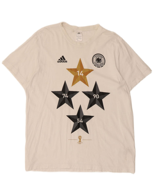 Maglietta grafica Adidas da uomo Deutscher Fussball Bund XL in cotone bianco