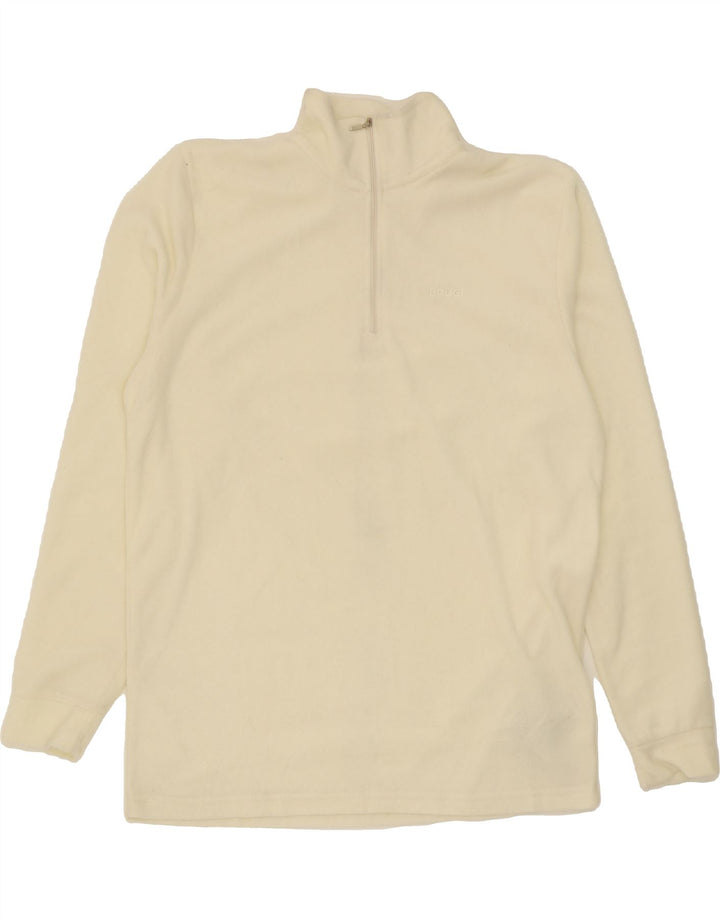 BRUGI Mens Zip Neck Fleece Jumper XL Beige Polyester Vintage Brugi and Second-Hand Brugi from Messina Hembry 