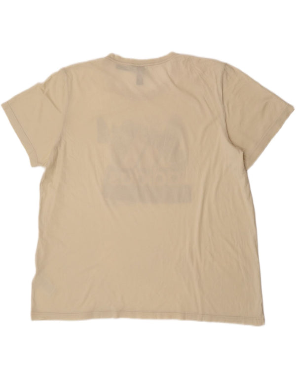 T-shirt grafica da uomo Adidas Top 2XL in cotone bianco sporco
