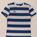 T-shirt da bambino Umbro Top 9-10 anni in poliestere a righe blu medio