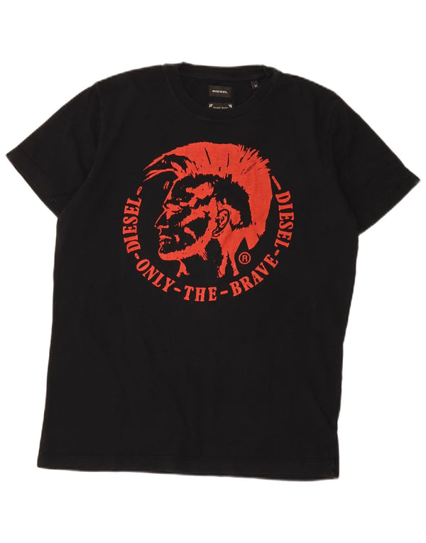 T-shirt grafica da uomo Diesel Top in cotone nero medio
