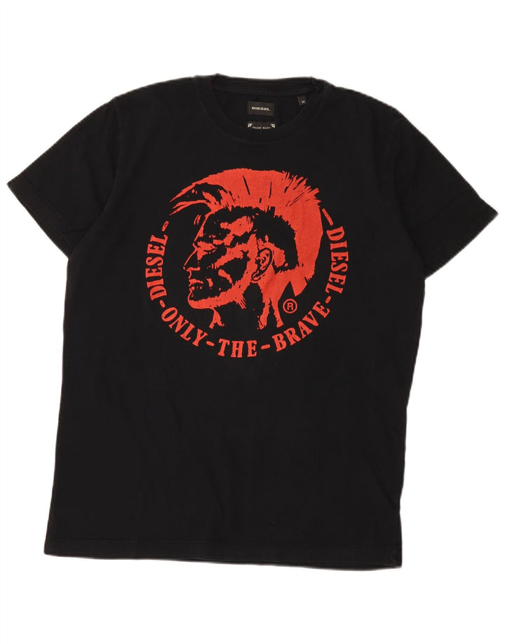 T-shirt grafica da uomo Diesel Top in cotone nero medio