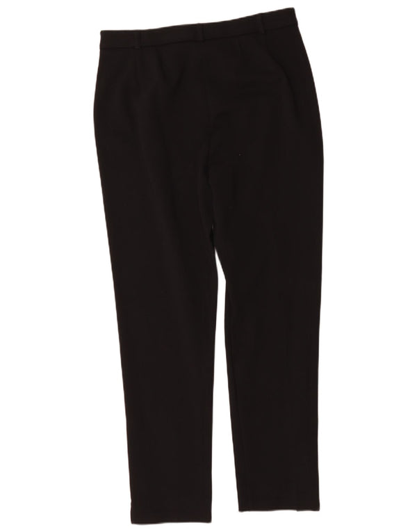Pantaloni da abito a vita alta da donna Marks & Spencer UK 14 Large W32 L29 Nero