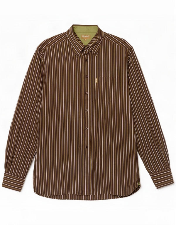 Kartel Camicia da uomo XL Cotone gessato marrone