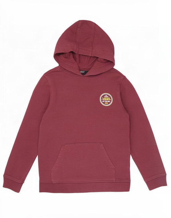 Felpa con cappuccio grafica da ragazzo Vans 10-11 anni in cotone bordeaux medio