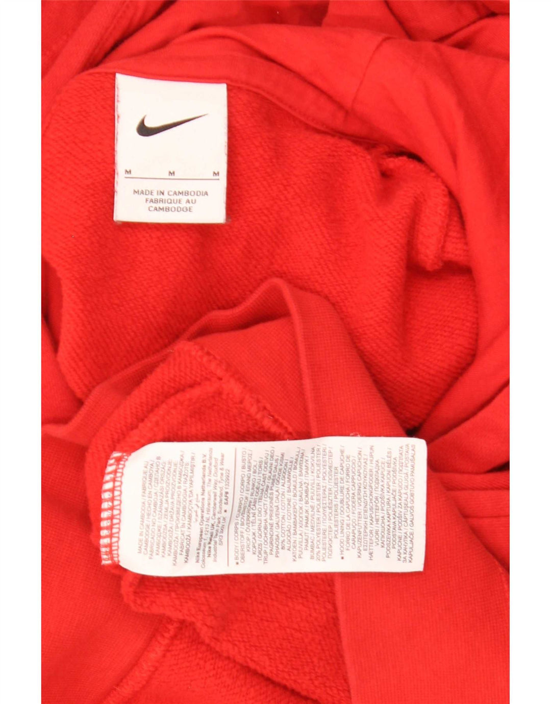 Maglia con cappuccio Nike da uomo in cotone rosso medio