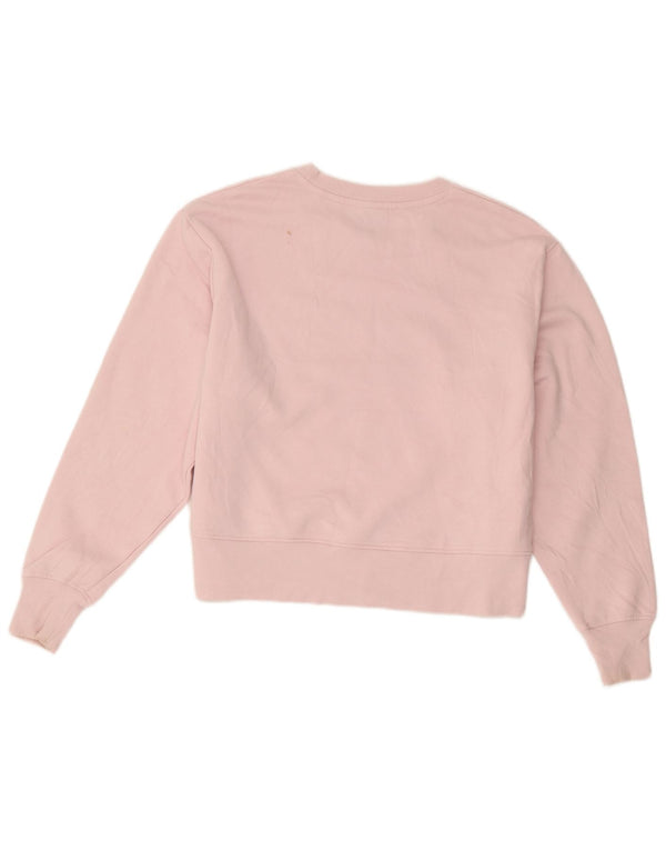 Felpa oversize con grafica da donna Champion, maglione UK 10, piccolo cotone rosa