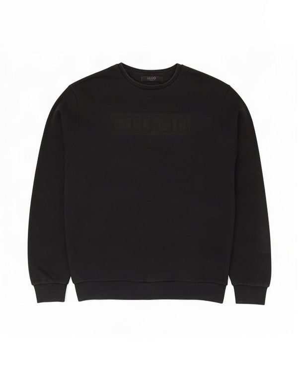 Felpa grafica da donna Liu Jo Jumper UK 14 cotone nero medio