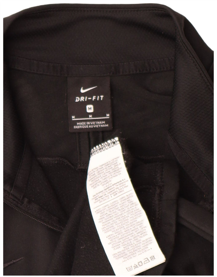 Felpa da uomo Nike Dri Fit con zip e collo, maglione, poliestere nero medio