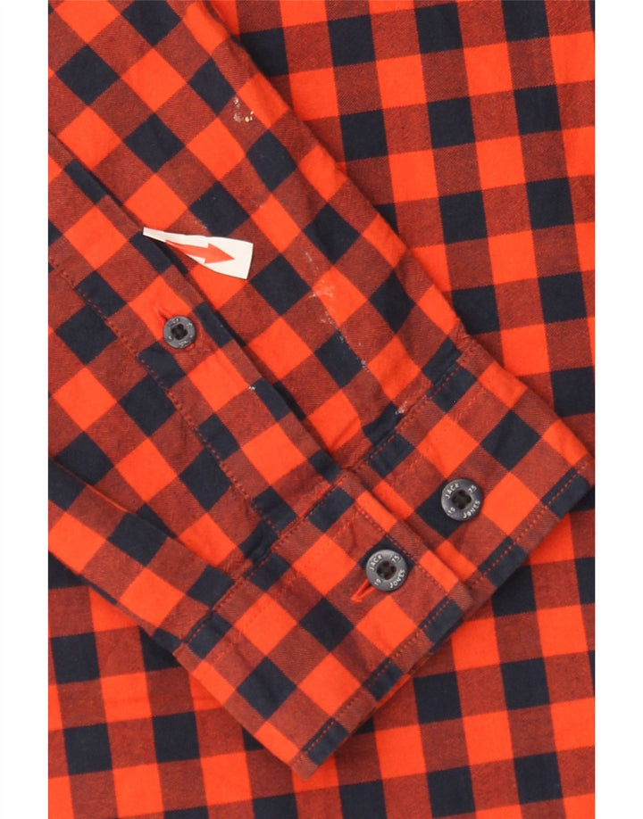 Camicia slim fit da uomo Jack & Jones XL in cotone a quadretti rosso