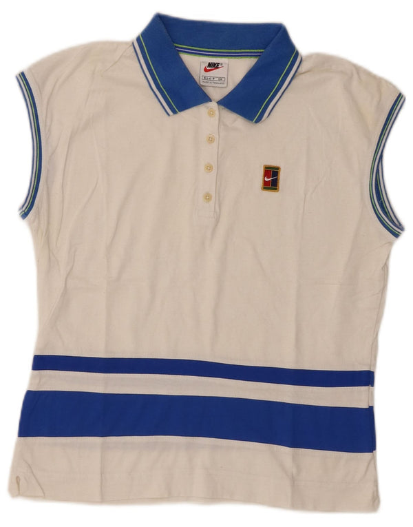 Polo senza maniche da donna Nike US 4/6 Small White Colourblock in cotone