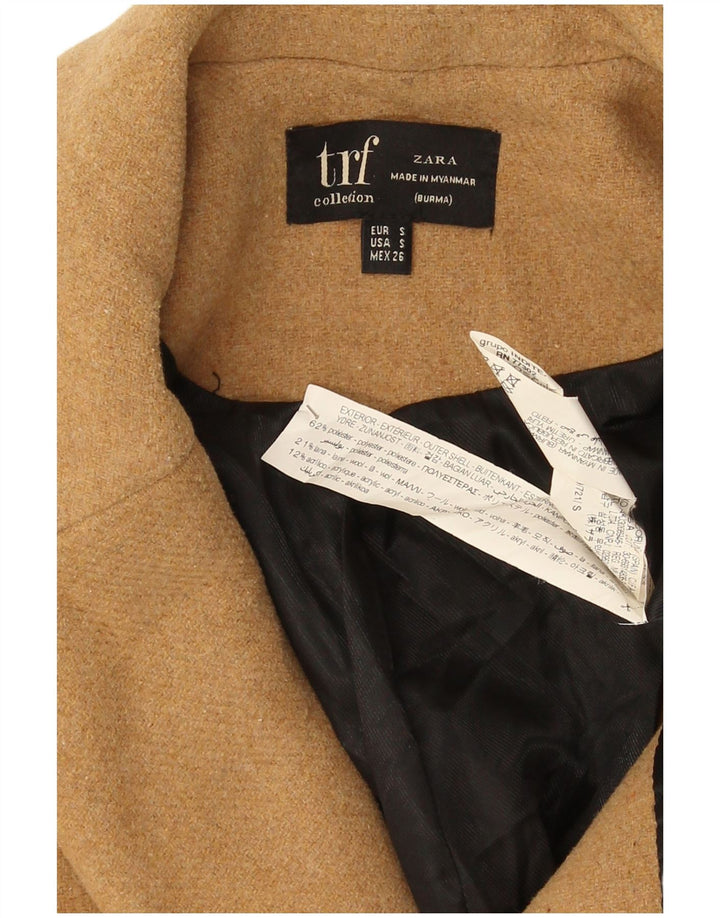 Cappotto doppiopetto oversize da donna Zara UK 10 piccolo poliestere beige