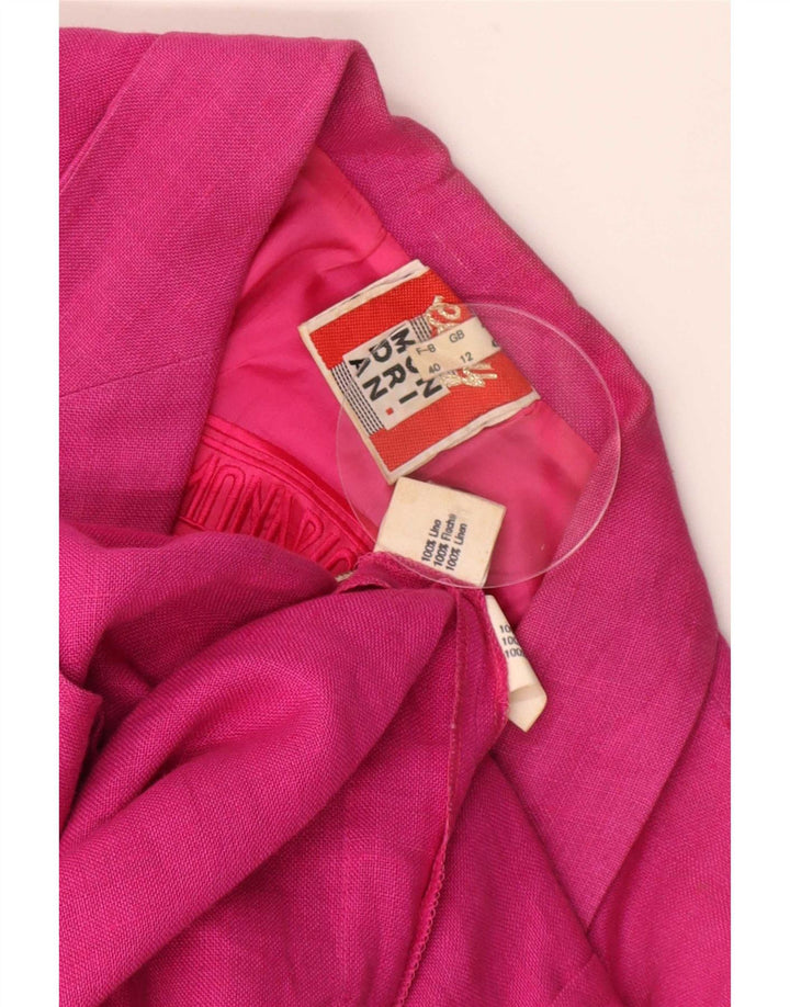 Mondrian Giacca blazer doppiopetto vestibilità ampia da donna UK 12 Rosa medio