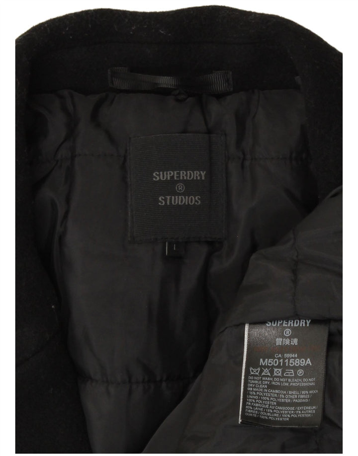 Cappotto da uomo Superdry UK 40 grande lana nera
