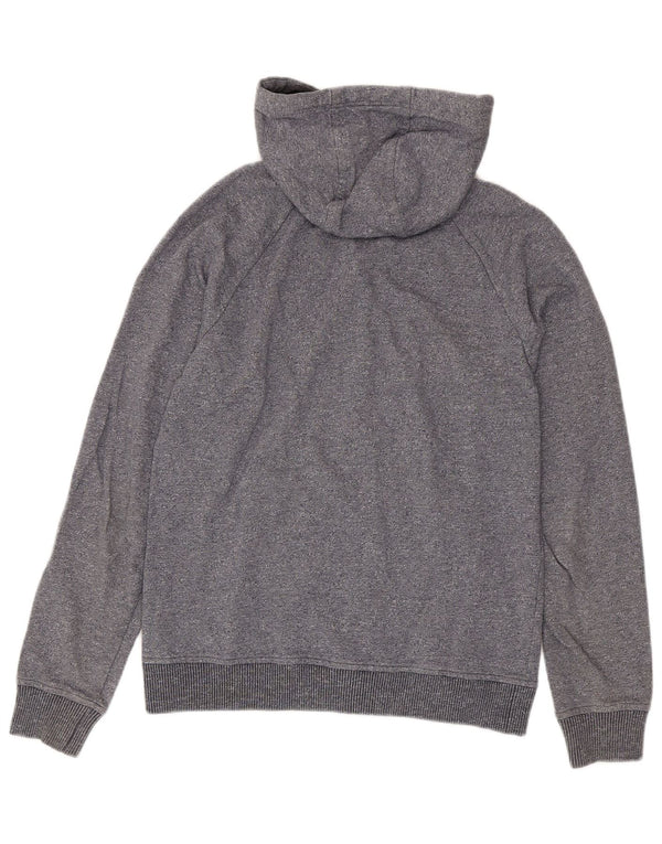 Maglione con cappuccio e zip da uomo Adidas piccolo in cotone screziato blu navy
