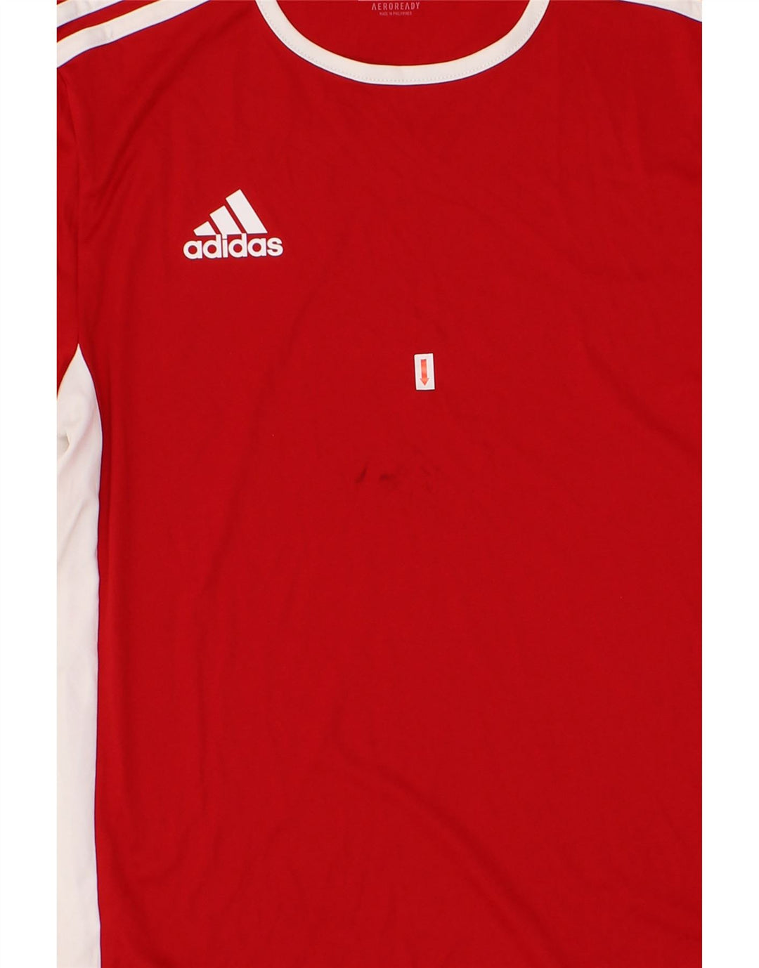 ADIDAS Mens Aeroready T-Shirt Top Small Red Colourblock Vintage Adidas and Second-Hand Adidas from Messina Hembry 
