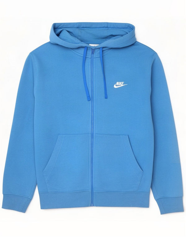 Maglione con cappuccio e zip da uomo Nike Large Blue Cotton