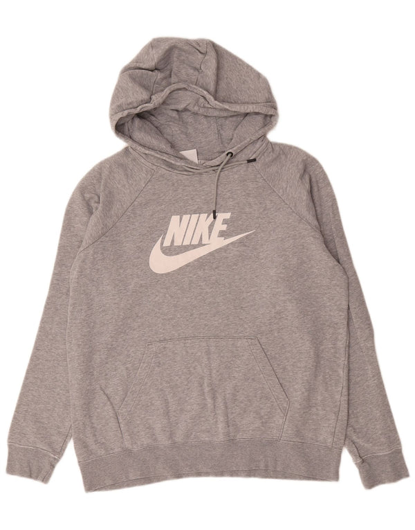 Felpa con cappuccio grafica Nike da uomo, grande, cotone chiazzato grigio
