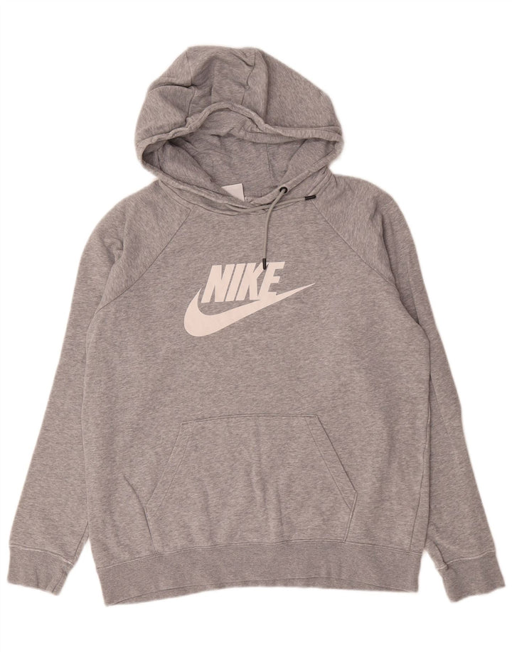 Felpa con cappuccio grafica Nike da uomo, grande, cotone chiazzato grigio