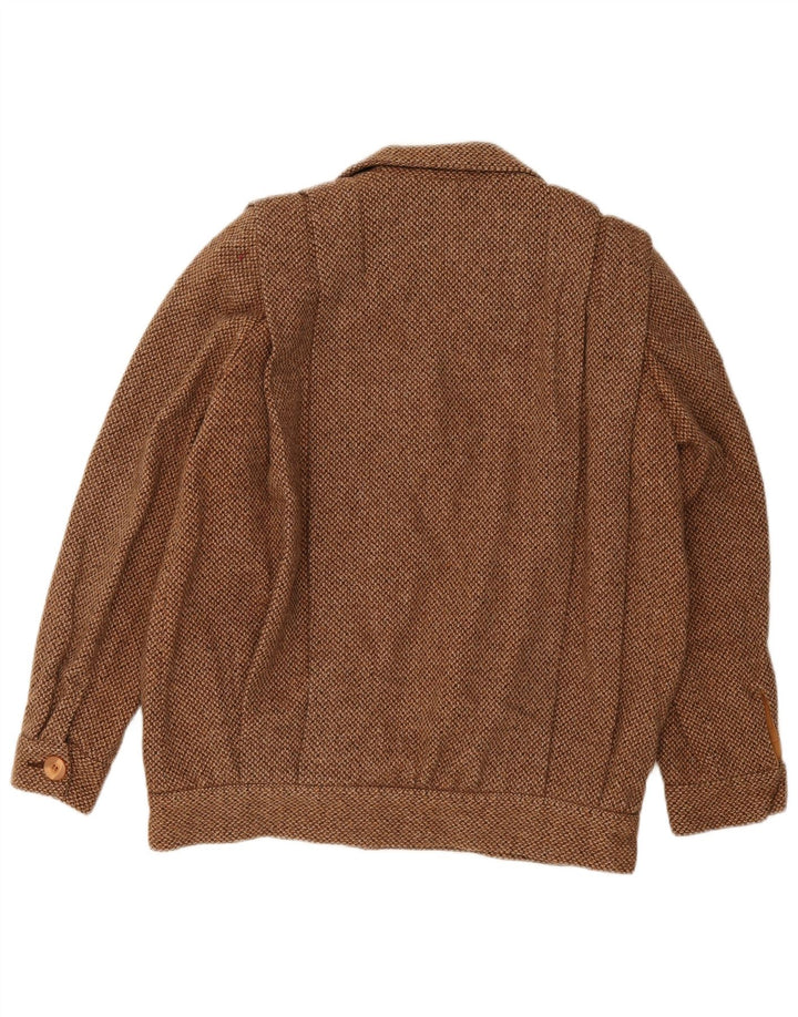 Giubbotto bomber da donna vintage UK 14 in lana marrone medio