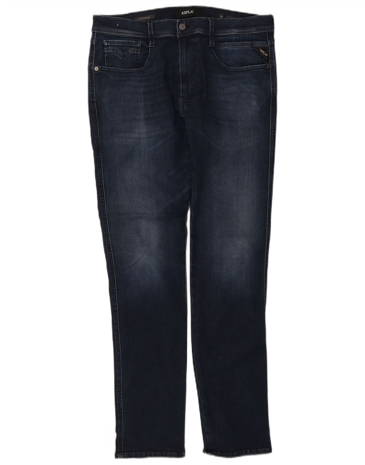 REPLAY Jeans Flex Slim da donna W36 L34 cotone blu navy