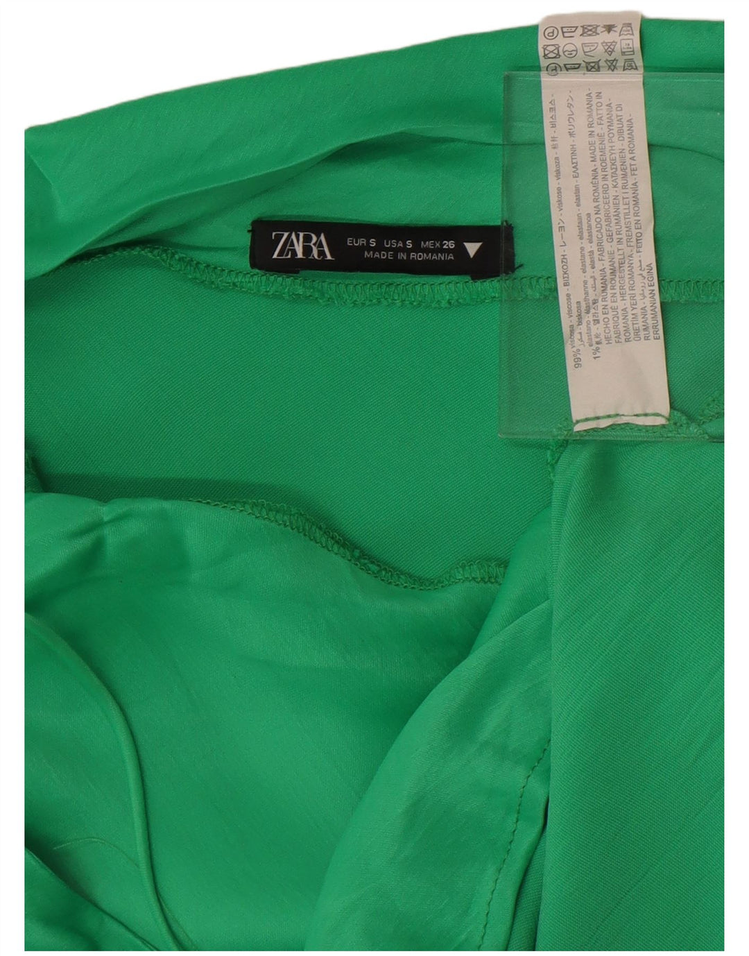 Abito all'americana da donna Zara UK 10 piccolo in viscosa verde