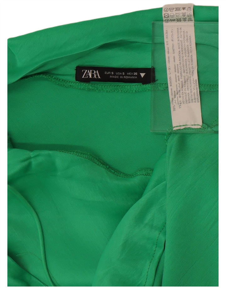 Abito all'americana da donna Zara UK 10 piccolo in viscosa verde