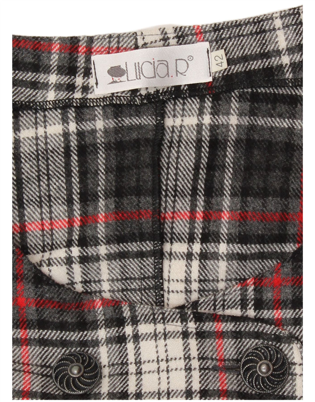 Abito scamiciato vintage da donna con vestibilità regolare IT 42 retrò scozzese grigio medio