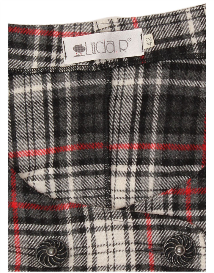 Abito scamiciato vintage da donna con vestibilità regolare IT 42 retrò scozzese grigio medio