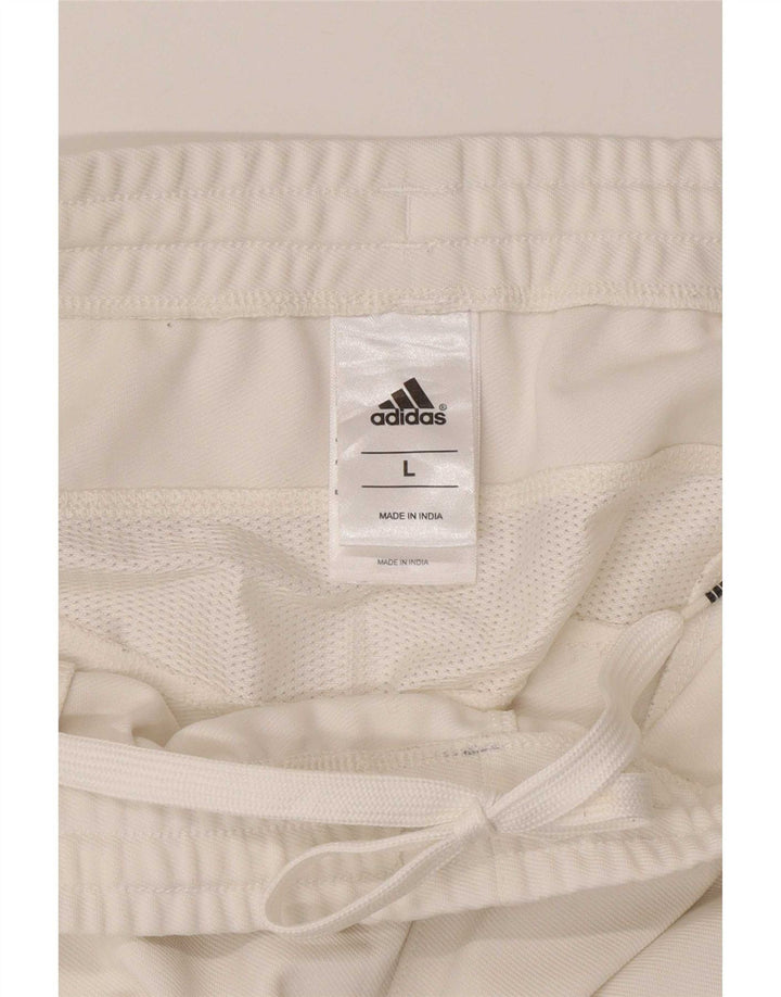 Pantaloni da tuta da uomo Adidas Large bianchi in poliestere
