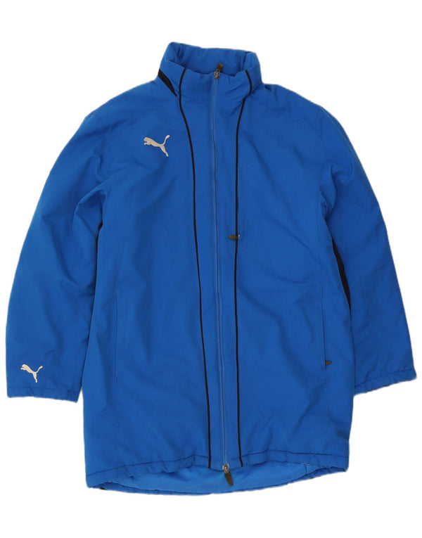 Giacca a vento con cappuccio da uomo Puma UK 38 Colorblock blu medio