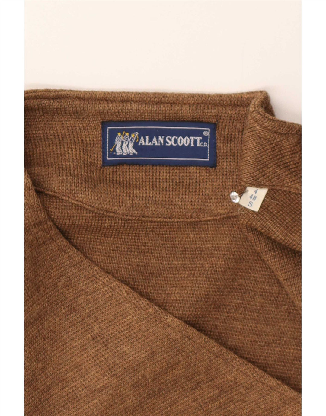 Gilet da uomo in maglia Alan Scoott IT 48 piccolo in lana marrone